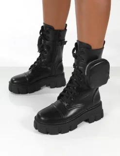 Intention Black Wide Fit Platform Chunky Sole Pouch Ankle Boots -Chic Step Shop 771A2399 6ad612de f1a4 49dd 81f8 3edac6f82e46