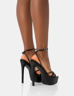 Afterhours Black Patent Strappy Platform Square Toe Stiletto Heels 7 Afterhours Black Patent Strappy Platform Square Toe Stiletto Heels -Chic Step Shop 771A2441 scaled