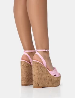 Sandy Pink PU Knot Strap Round Toe Cork Wedge Heels 7 Sandy Pink PU Knot Strap Round Toe Cork Wedge Heels -Chic Step Shop 771A2548 scaled