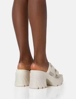 Oslo Cream Buckle Mule Platform Mid Heel Sandals -Chic Step Shop 771A2623 scaled