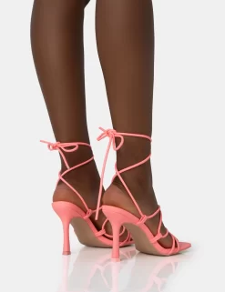Duet Neon Pink Knot Strappy Lace Up Square Toe Mid Heels -Chic Step Shop 771A2670 8b8083e9 edde 4f48 a4f6 d376e8375bf1 scaled