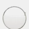 The Alessia White Croc Pu Circle Diamante Grab Bag