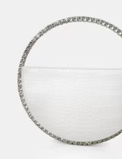 The Alessia White Croc Pu Circle Diamante Grab Bag -Chic Step Shop 771A2781 scaled