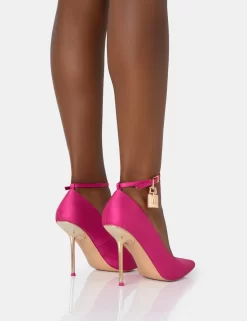 Lotty Hot Pink Satin Padlock Ankle Detail Pointed Court Stiletto Heels 7 Lotty Hot Pink Satin Padlock Ankle Detail Pointed Court Stiletto Heels -Chic Step Shop 771A2840 scaled