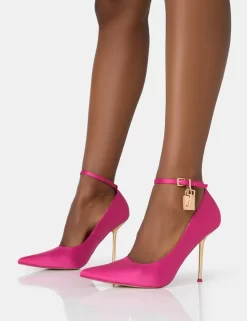 Lotty Hot Pink Satin Padlock Ankle Detail Pointed Court Stiletto Heels 6 Lotty Hot Pink Satin Padlock Ankle Detail Pointed Court Stiletto Heels -Chic Step Shop 771A2841 scaled