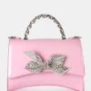 The Bow Baby Pink Patent Chain Handle Diamante Grab Bag