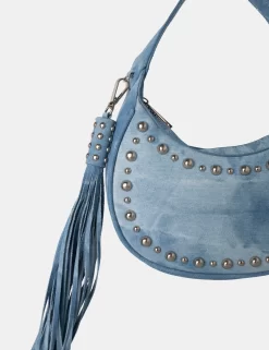 The Cato Washed Blue Denim Bleached Studded Tassel Boho Shoulder Bag 5 The Cato Washed Blue Denim Bleached Studded Tassel Boho Shoulder Bag -Chic Step Shop 771A2911 scaled