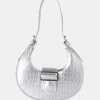 The Sicily Silver Croc Buckle Feature Hobo Shoulder Bag