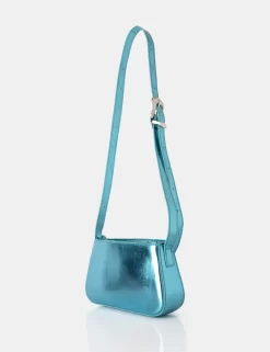 The Kass Metallic Blue Western Adjustable Shoulder Crossbody Bag