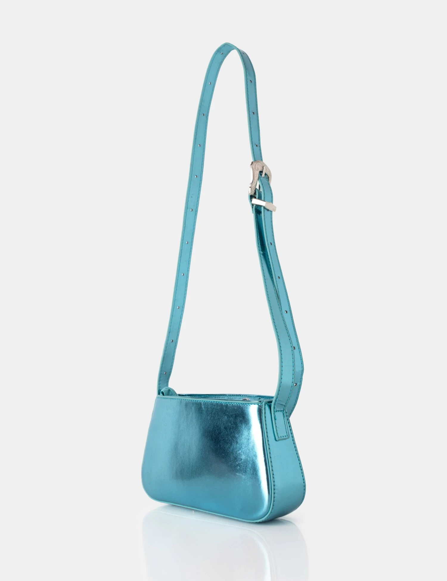 The Kass Metallic Blue Western Adjustable Shoulder Crossbody Bag 1 The Kass Metallic Blue Western Adjustable Shoulder Crossbody Bag