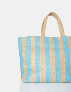 The Nikki Blue Stripe Canvas Top Handle Tote Bag 5 The Nikki Blue Stripe Canvas Top Handle Tote Bag -Chic Step Shop 771A3025 scaled