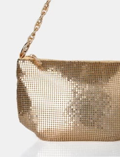 The Slouch Gold Diamante Chainmail Baguette Chain Detail Shoulder Bag -Chic Step Shop 771A3055 scaled