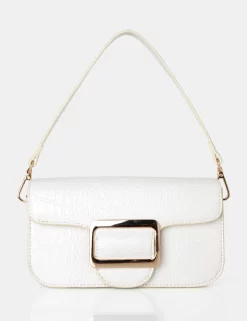 The Jana White Croc Removeable Shoulder Strap Baguette Bag