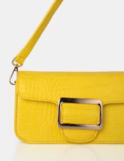 The Jana Yellow Croc Removeable Shoulder Strap Baguette Bag -Chic Step Shop 771A3061 scaled