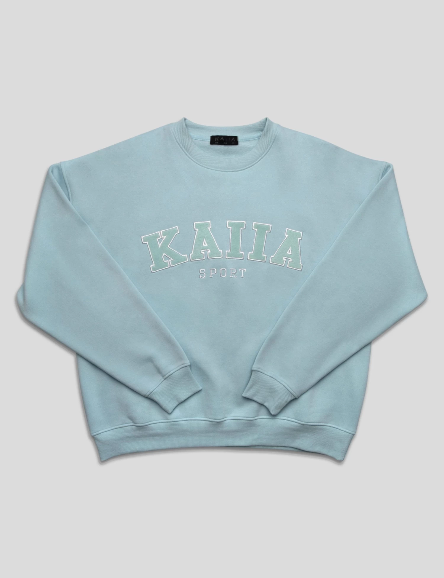 KAIIA SLOGAN OVERSIZED SWEATSHIRT LIGHT BLUE 9 KAIIA SLOGAN OVERSIZED SWEATSHIRT LIGHT BLUE - Image 9