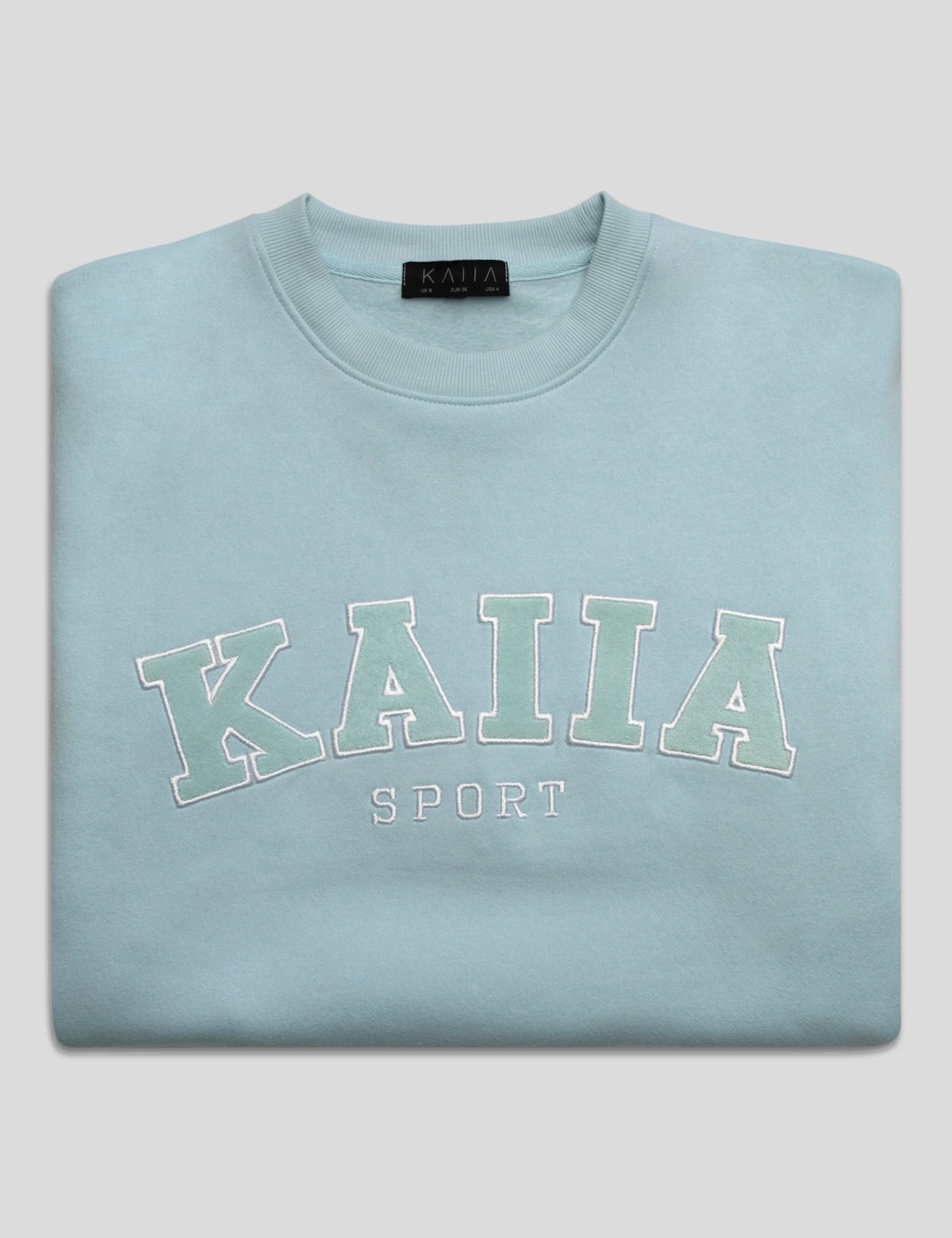 KAIIA SLOGAN OVERSIZED SWEATSHIRT LIGHT BLUE 11 KAIIA SLOGAN OVERSIZED SWEATSHIRT LIGHT BLUE - Image 11