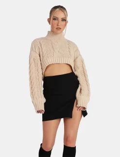 Split Front Mini Skirt Black -Chic Step Shop 771A33911