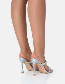 Regina Silver Sparkly Diamante Stiletto Square Toe High Heels 7 Regina Silver Sparkly Diamante Stiletto Square Toe High Heels -Chic Step Shop 771A3395 scaled