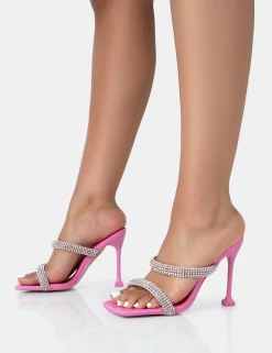Regina Hot Pink Sparkly Diamante Stiletto Square Toe High Heels 6 Regina Hot Pink Sparkly Diamante Stiletto Square Toe High Heels -Chic Step Shop 771A3398 scaled