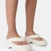 Havana Ecru Towelling Flip Flop Chunky Platform Sandals