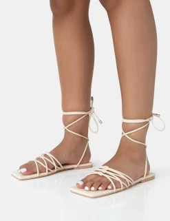 Kelly Ecru PU Lace Up Flat Square Toe Sandals 6 Kelly Ecru PU Lace Up Flat Square Toe Sandals -Chic Step Shop 771A3464 2f50fa0c f796 4452 b4f0 6fee0826034d scaled