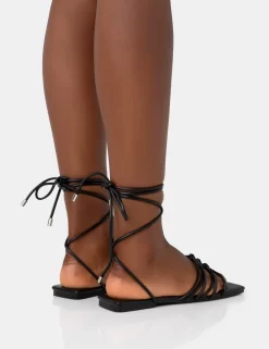 Kelly Black PU Lace Up Flat Square Toe Sandals 7 Kelly Black PU Lace Up Flat Square Toe Sandals -Chic Step Shop 771A3509 3b855f4a ad6a 414b 8ce4 85cca3fa0f2c scaled
