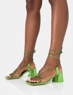 Aloha Green Metallic Lace Up Block Mid Heeled Sandals -Chic Step Shop 771A3543 61e55ef8 5a1d 4983 aa62 87f88bcb7c95 scaled