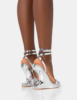 A-list Silver Mirror Barley There Wrap Around Platform Cut Out Wedge Heels -Chic Step Shop 771A3601 scaled