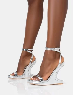 A-list Silver Mirror Barley There Wrap Around Platform Cut Out Wedge Heels -Chic Step Shop 771A3602 scaled