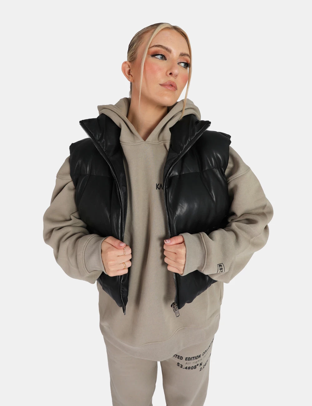 Pu Cropped Gilet Black 9 Pu Cropped Gilet Black - Image 9