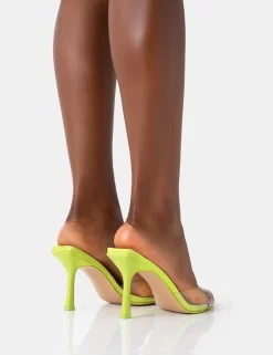 Zug Lime Pu Perspex Pointed Toe Stiletto Mid Heels -Chic Step Shop 771A4448 scaled
