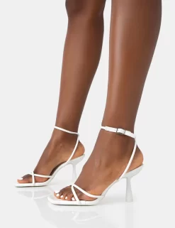 Bree White Patent Barely There Square Toe Mid Stiletto Heels 6 Bree White Patent Barely There Square Toe Mid Stiletto Heels -Chic Step Shop 771A4561 scaled