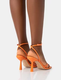 Bree Orange Patent Barely There Square Toe Mid Stiletto Heels 7 Bree Orange Patent Barely There Square Toe Mid Stiletto Heels -Chic Step Shop 771A4572 scaled