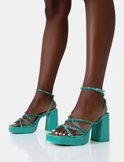 Playout Turquoise Satin Diamante Strappy Platform Square Toe Mid Block Heels 6 Playout Turquoise Satin Diamante Strappy Platform Square Toe Mid Block Heels -Chic Step Shop 771A4761 scaled
