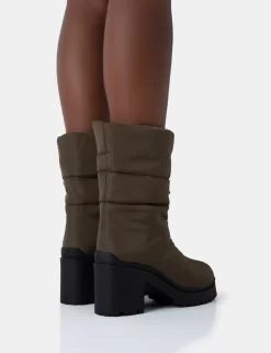 Vine Khaki Nylon Padded Toggle Ankle Boots -Chic Step Shop 771A4801 scaled