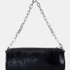 The Claudia Black Croc Shoulder Bag