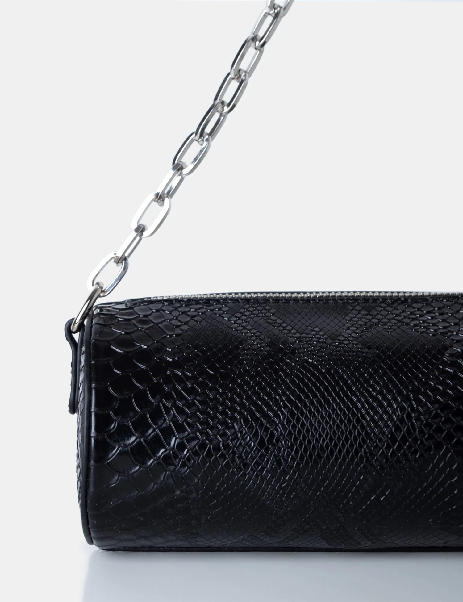 The Claudia Black Croc Shoulder Bag 4 The Claudia Black Croc Shoulder Bag - Image 4