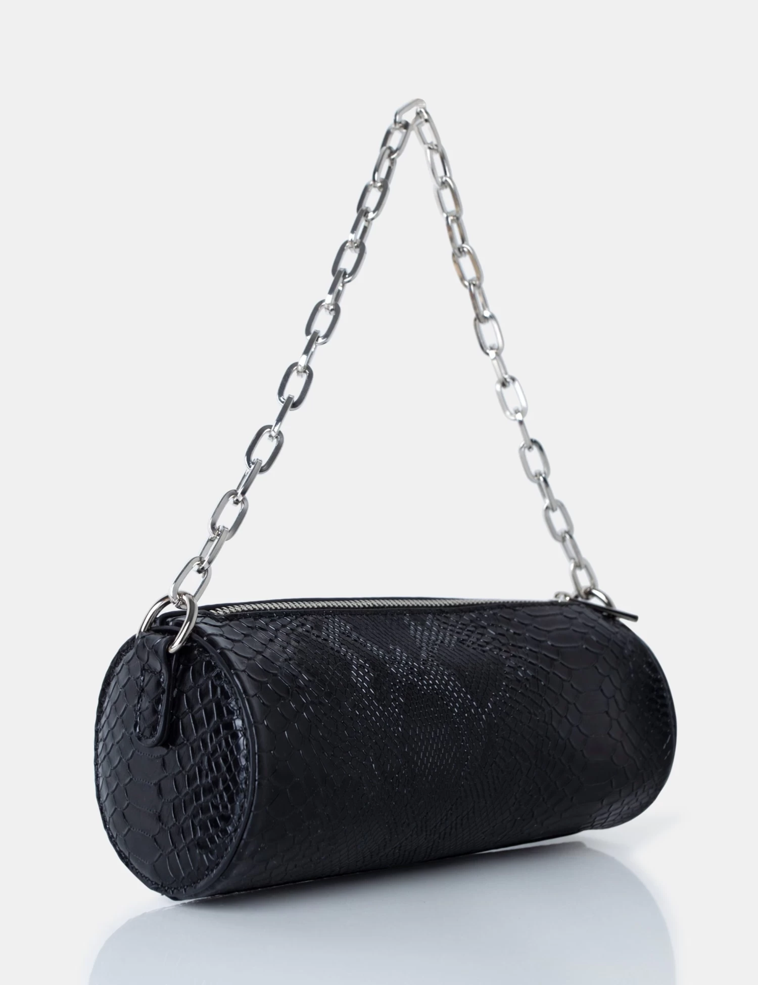 The Claudia Black Croc Shoulder Bag 2 The Claudia Black Croc Shoulder Bag - Image 2
