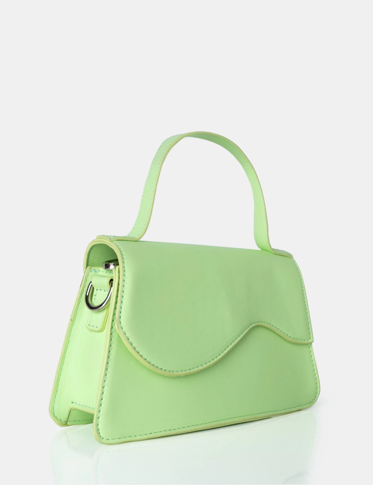 The Polly Soft Lime Croc Top Handle Mini Bag 3 The Polly Soft Lime Croc Top Handle Mini Bag - Image 3