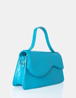 The Polly Blue Croc Top Handle Mini Bag -Chic Step Shop 771A4876 scaled