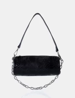 The Claudia Black Croc Shoulder Bag 6 The Claudia Black Croc Shoulder Bag -Chic Step Shop 771A4887 scaled