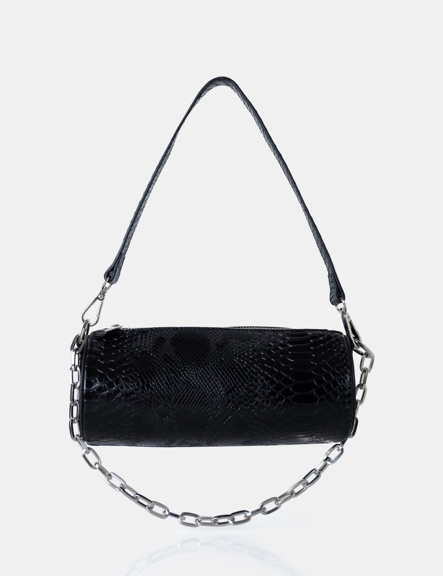 The Claudia Black Croc Shoulder Bag 3 The Claudia Black Croc Shoulder Bag - Image 3