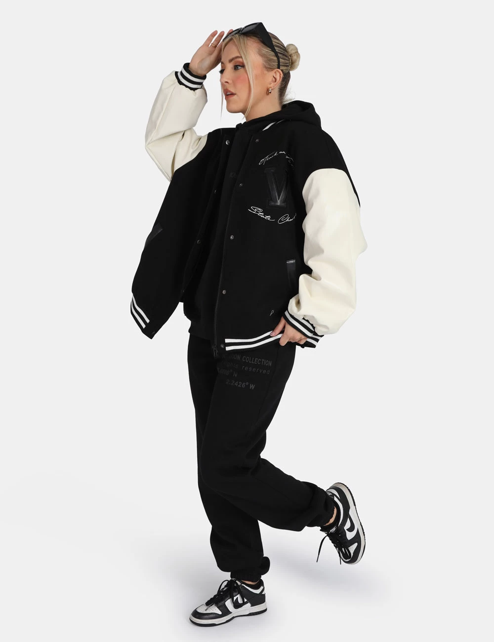 Oversized Text Detail Hoodie Black 5 Oversized Text Detail Hoodie Black - Image 5