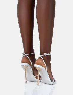 Risque White PU Strappy Pointed Toe Gold Stiletto Heels 7 Risque White PU Strappy Pointed Toe Gold Stiletto Heels -Chic Step Shop 771A4968 scaled