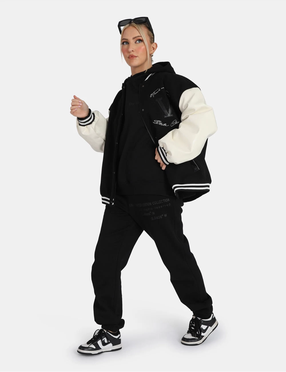 Oversized Text Detail Hoodie Black 4 Oversized Text Detail Hoodie Black - Image 4