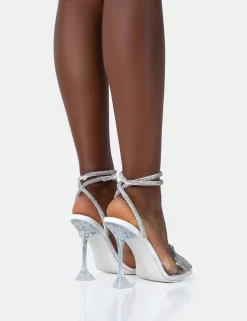 Glimmer White Patent Perspex Wrap Around Diamante Bow Square Toe Heels -Chic Step Shop 771A4972 6b60b65b 84ea 49c9 89be a8f99d38135c scaled