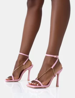 Catwalk Baby Pink PU Chain Strappy Square Toe Stiletto Heels 6 Catwalk Baby Pink PU Chain Strappy Square Toe Stiletto Heels -Chic Step Shop 771A5032 scaled