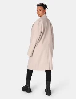 Longline Oversized Wool Coat Stone -Chic Step Shop 771A5238
