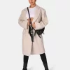 Longline Oversized Wool Coat Stone