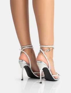 Twilight Silver Perspex Diamante Bow Pointed Court Stiletto Heel -Chic Step Shop 771A5334 scaled